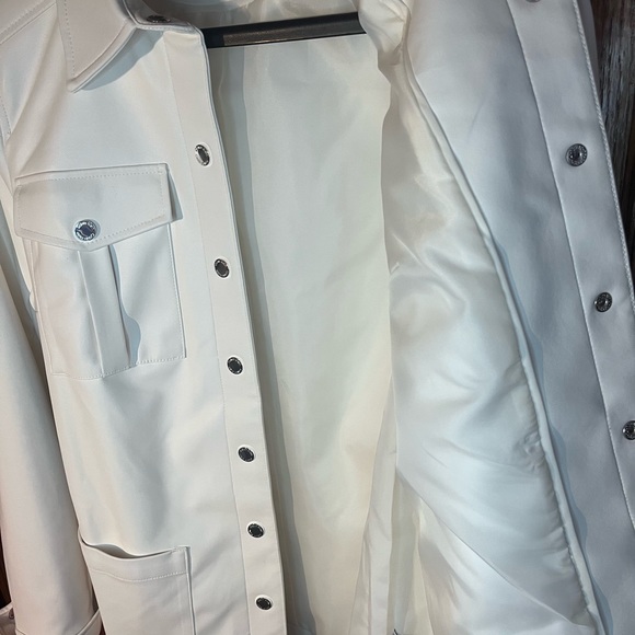 🌹Calvin Klein Tie Waist Belted Faux-leather Jacket - Picture 12 of 14